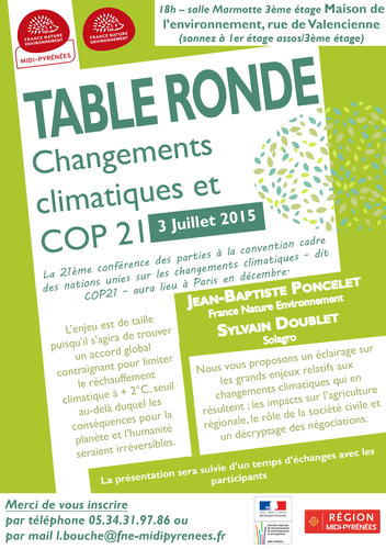 table ronde CC et COP 21 FNE